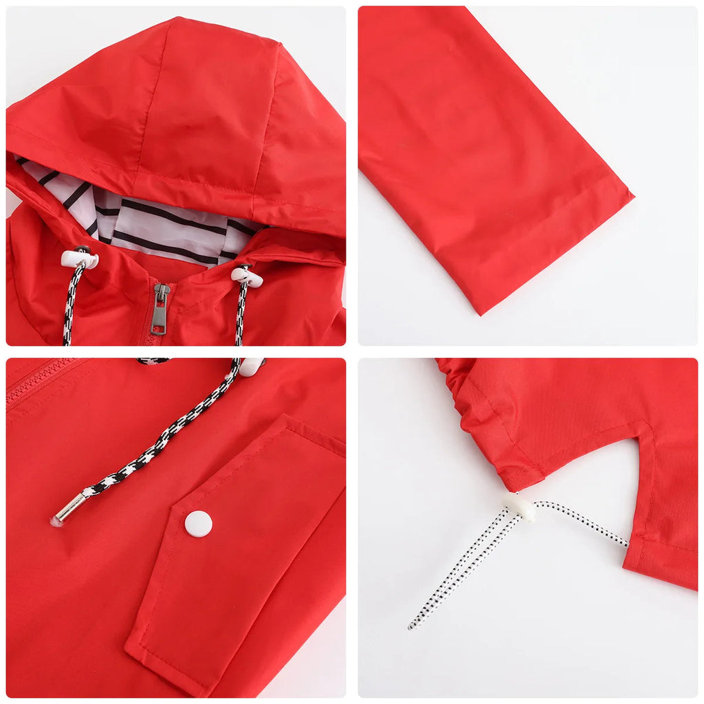 Damen Jacke mit Taillenzug und Kapuze - J&B - 3 - Jasminaboutique.com