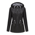 Damen Jacke mit Taillenzug und Kapuze - J&B - 6 - Jasminaboutique.com