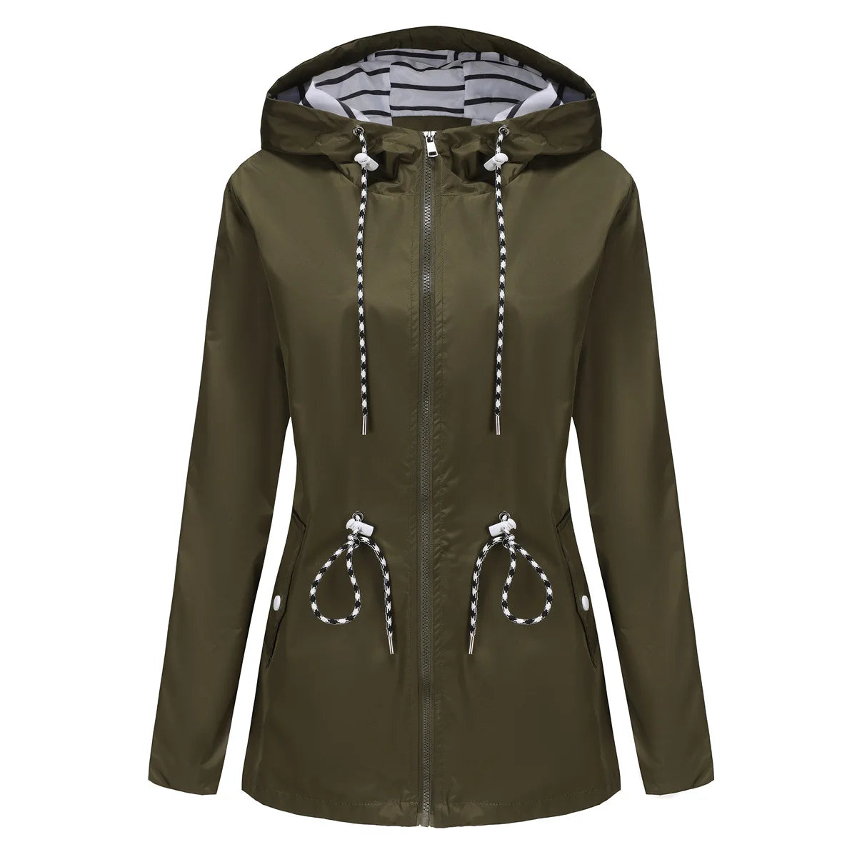Damen Jacke mit Taillenzug und Kapuze - J&B - 7 - Jasminaboutique.com