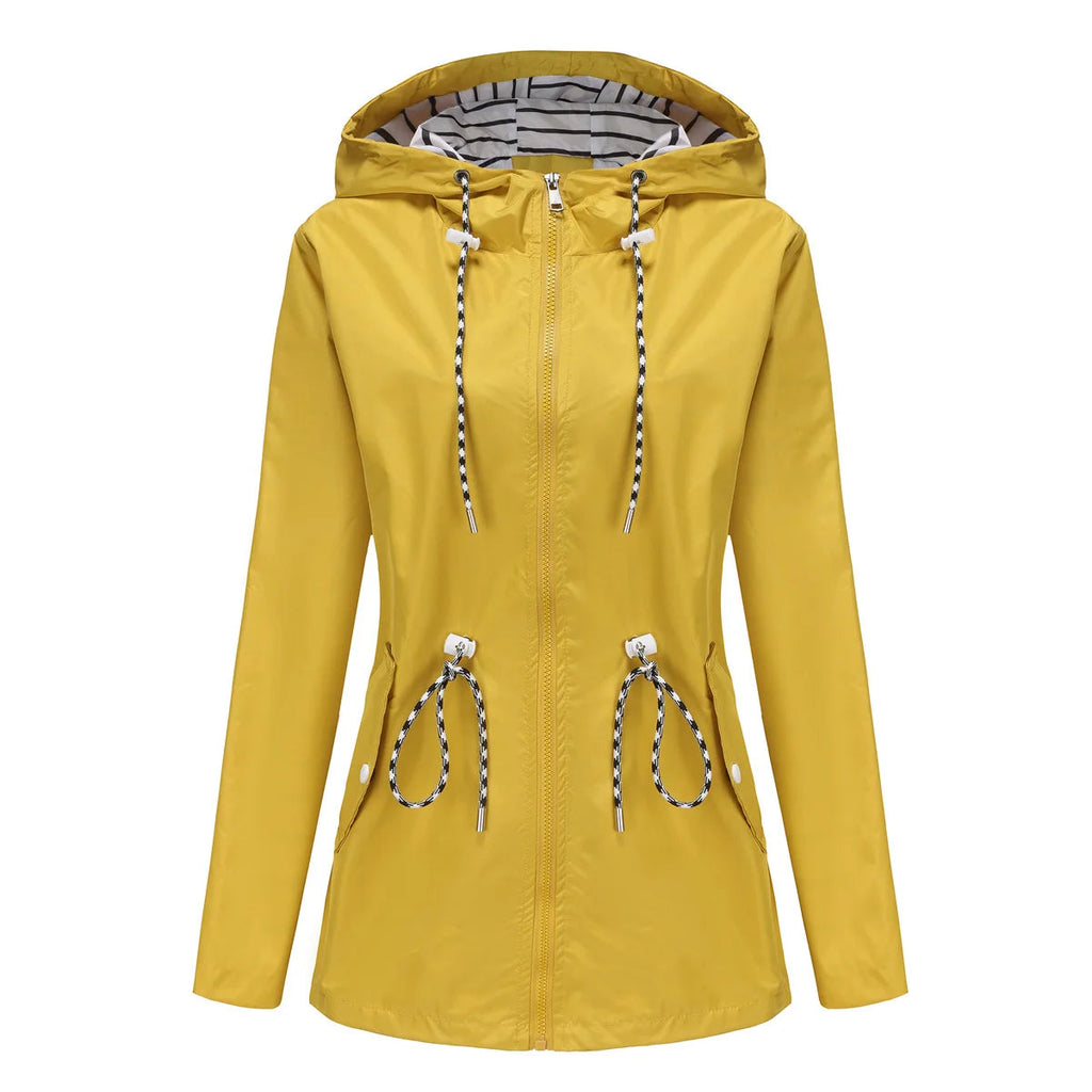 Damen Jacke mit Taillenzug und Kapuze - J&B - 9 - Jasminaboutique.com