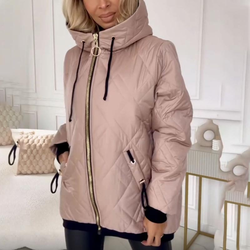Jacke Damen mit hohem Kragen und lässiger Passform - J&B - 1 - Jasminaboutique.com