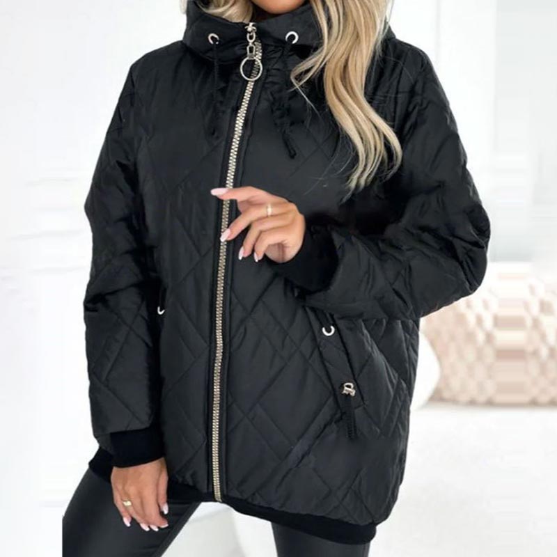 Jacke Damen mit hohem Kragen und lässiger Passform - J&B - 3 - Jasminaboutique.com