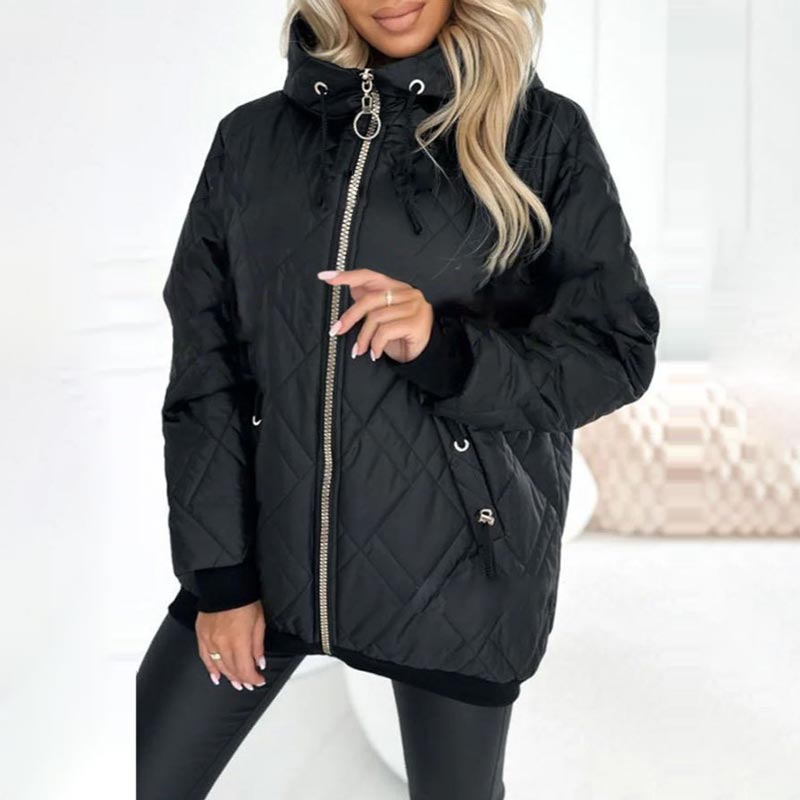 Jacke Damen mit hohem Kragen und lässiger Passform - J&B - 4 - Jasminaboutique.com