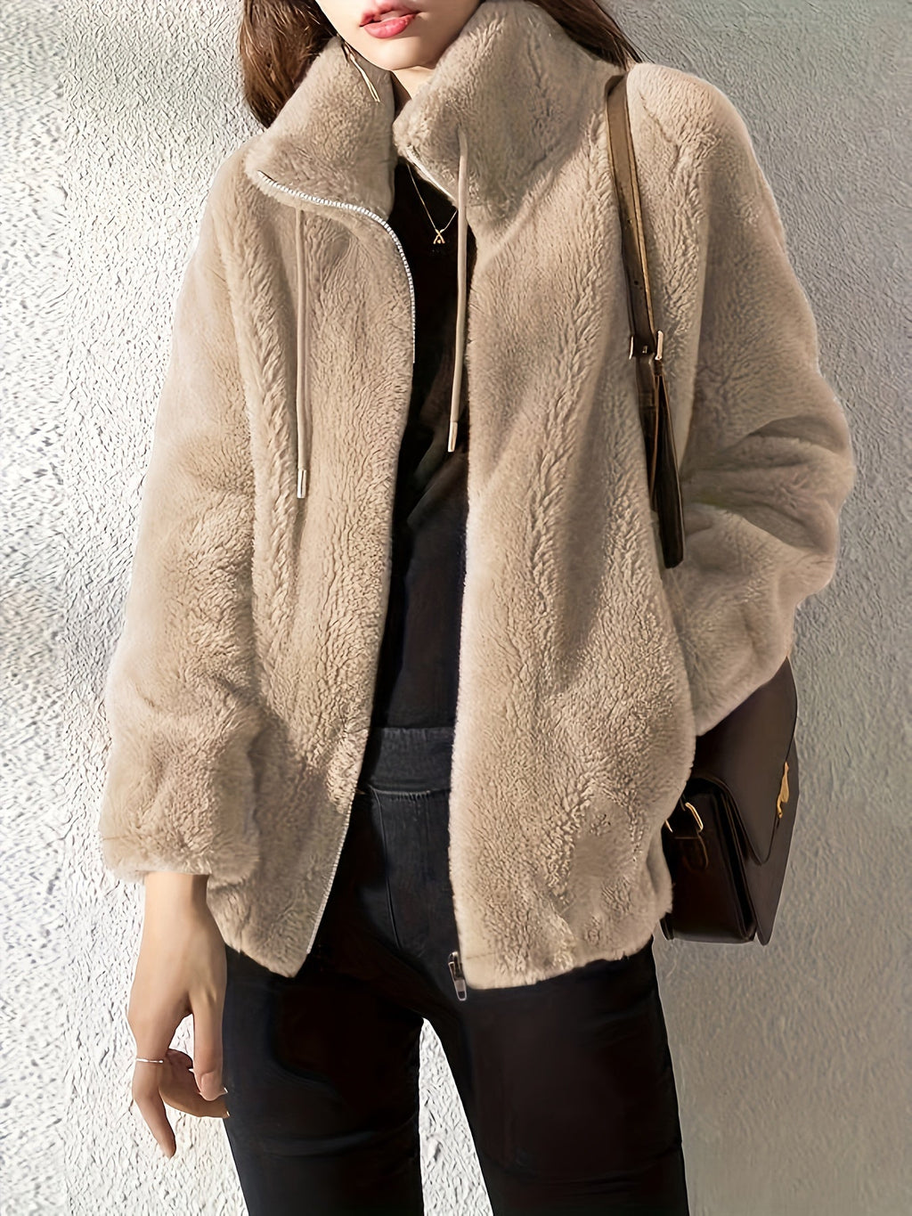 Jacket Damen mit hohem Kragen und Reißverschluss - J&B - 1 - Jasminaboutique.com