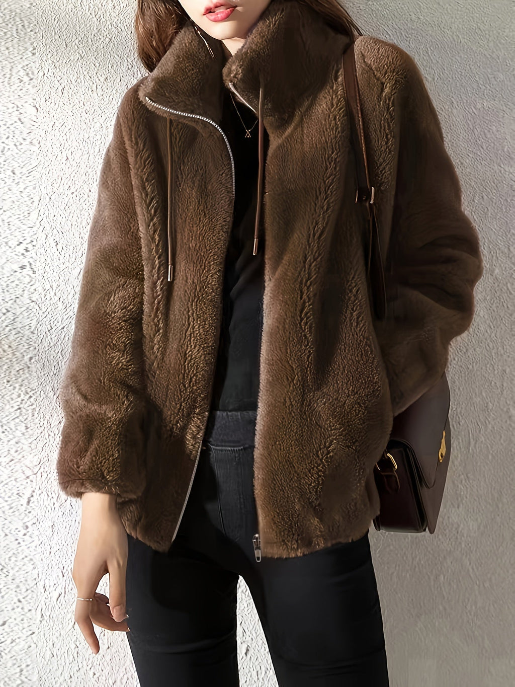 Jacket Damen mit hohem Kragen und Reißverschluss - J&B - 10 - Jasminaboutique.com