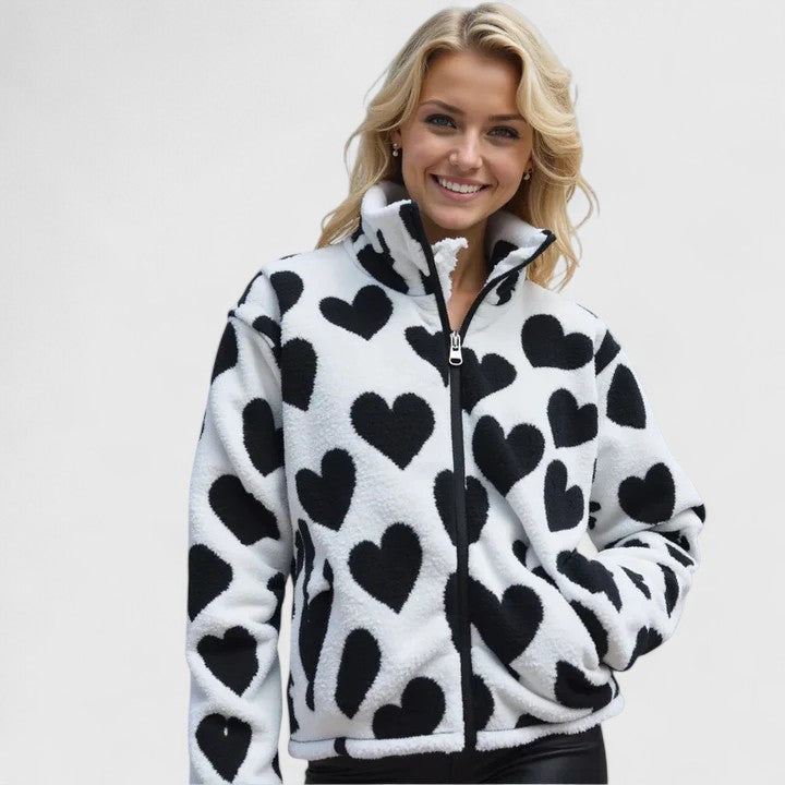 Jacket Damen mit hohem Kragen und auffälligem Muster - J&B - 1 - Jasminaboutique.com