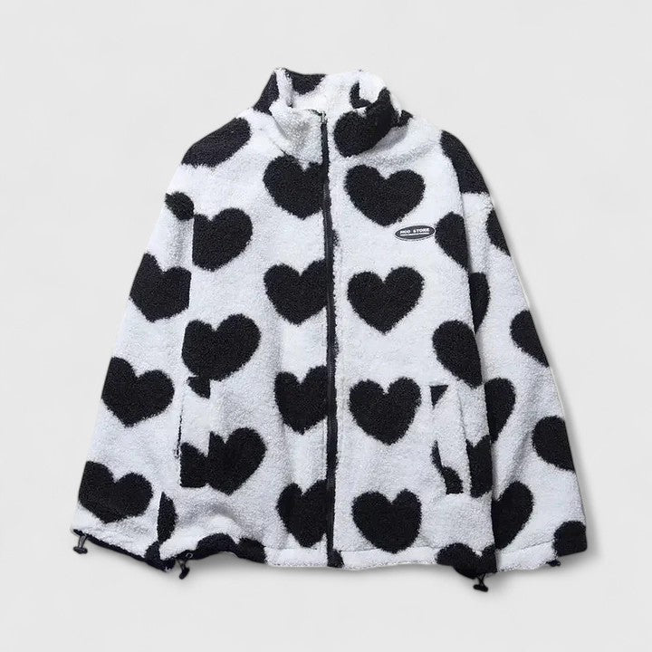 Jacket Damen mit hohem Kragen und auffälligem Muster - J&B - 10 - Jasminaboutique.com