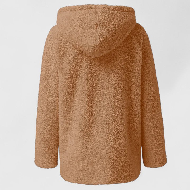 Jacke Damen mit Kapuze und flauschigem Schnitt - J&B - 4 - Jasminaboutique.com
