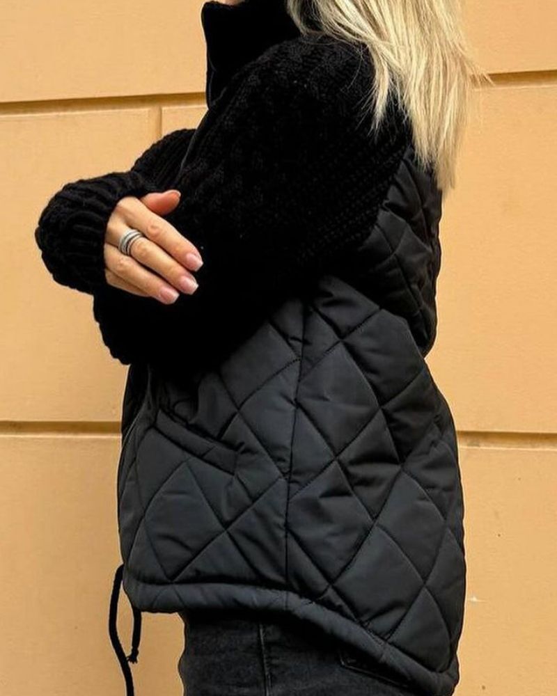 Jacket Damen mit Stehkragen und gestrickten Ärmeln - J&B - 3 - Jasminaboutique.com