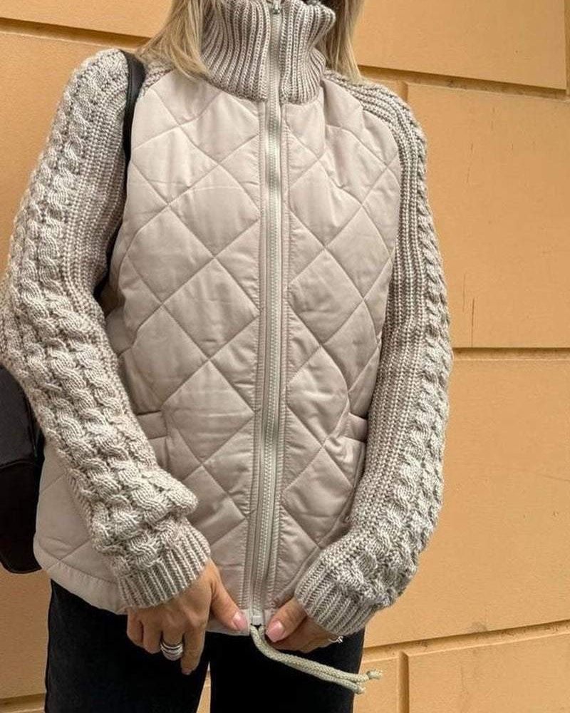 Jacket Damen mit Stehkragen und gestrickten Ärmeln - J&B - 5 - Jasminaboutique.com