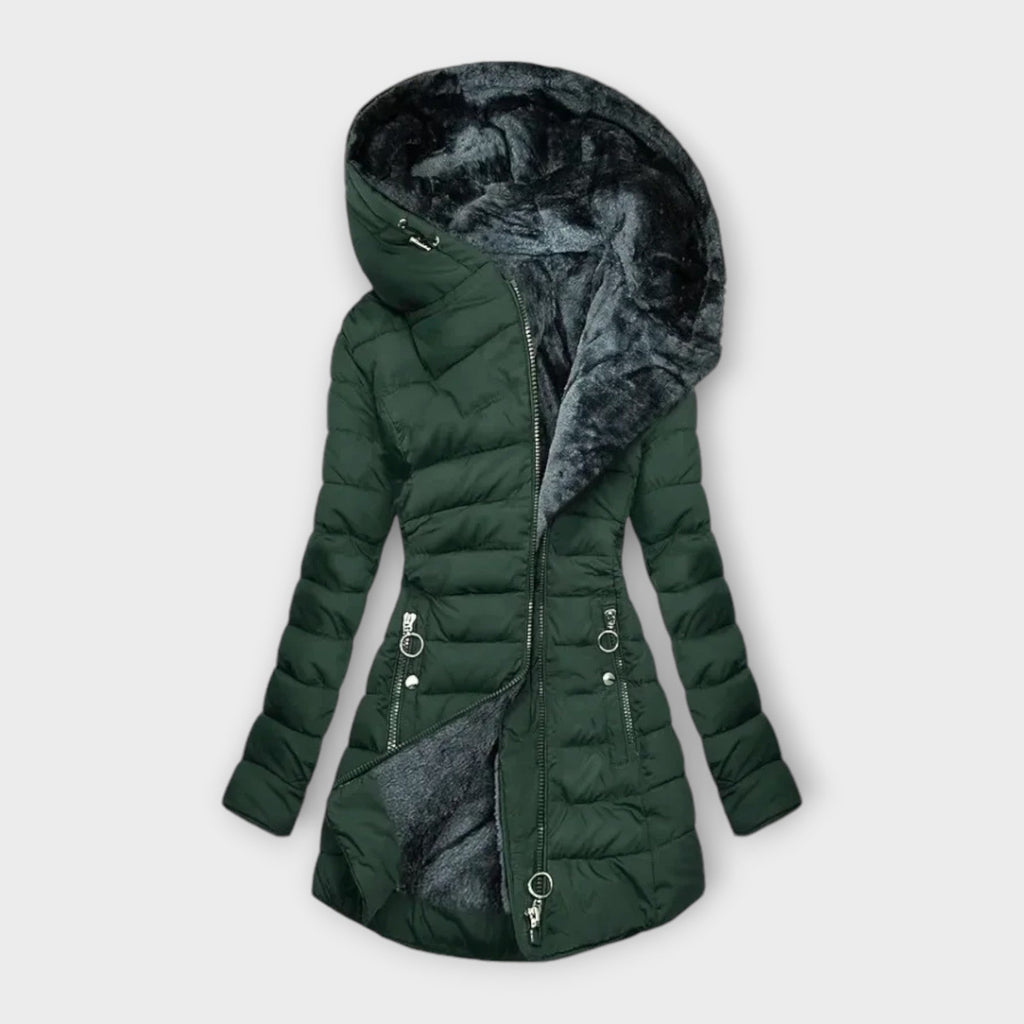 Damen Jacke mit Kapuze und taillierter Passform - J&B - 3 - Jasminaboutique.com