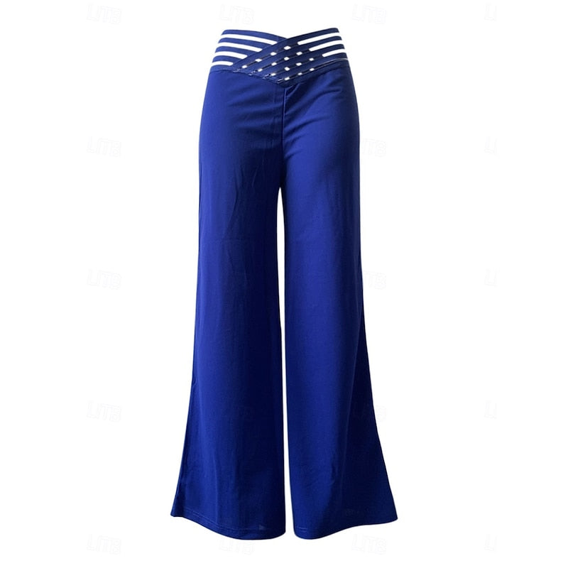 Weite Hose Damen mit hohem Bund und Cut-Outs - J&B - 5 - Jasminaboutique.com