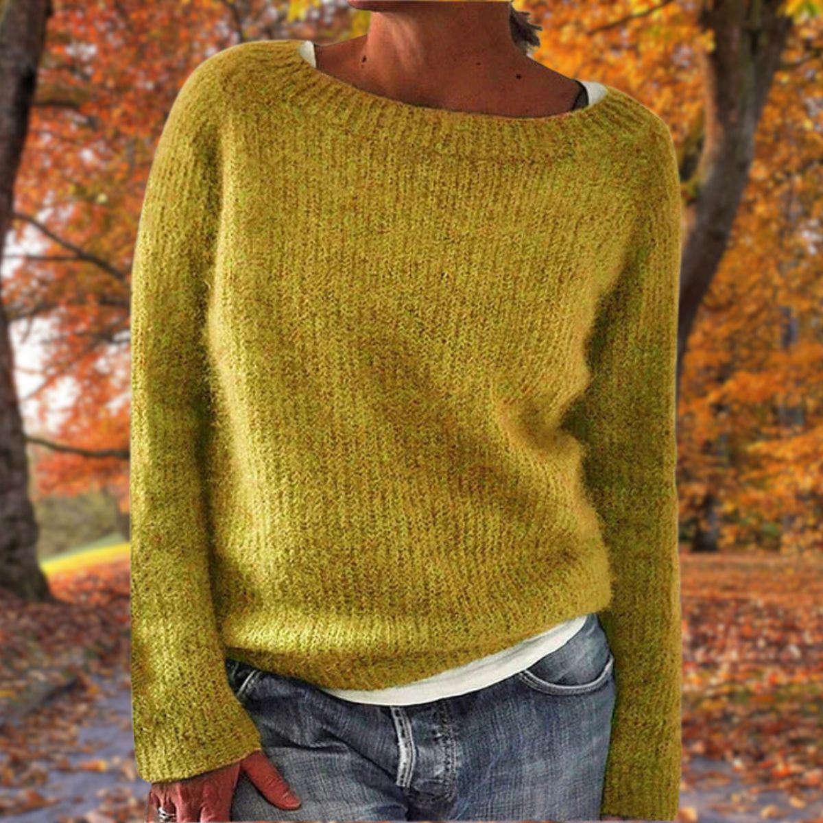 Pullover Damen mit weitem Ausschnitt und lässigem Schnitt - J&B - 1 - Jasminaboutique.com