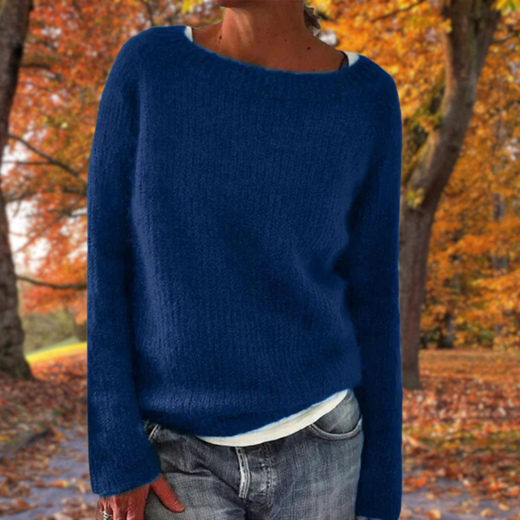 Pullover Damen mit weitem Ausschnitt und lässigem Schnitt - J&B - 3 - Jasminaboutique.com