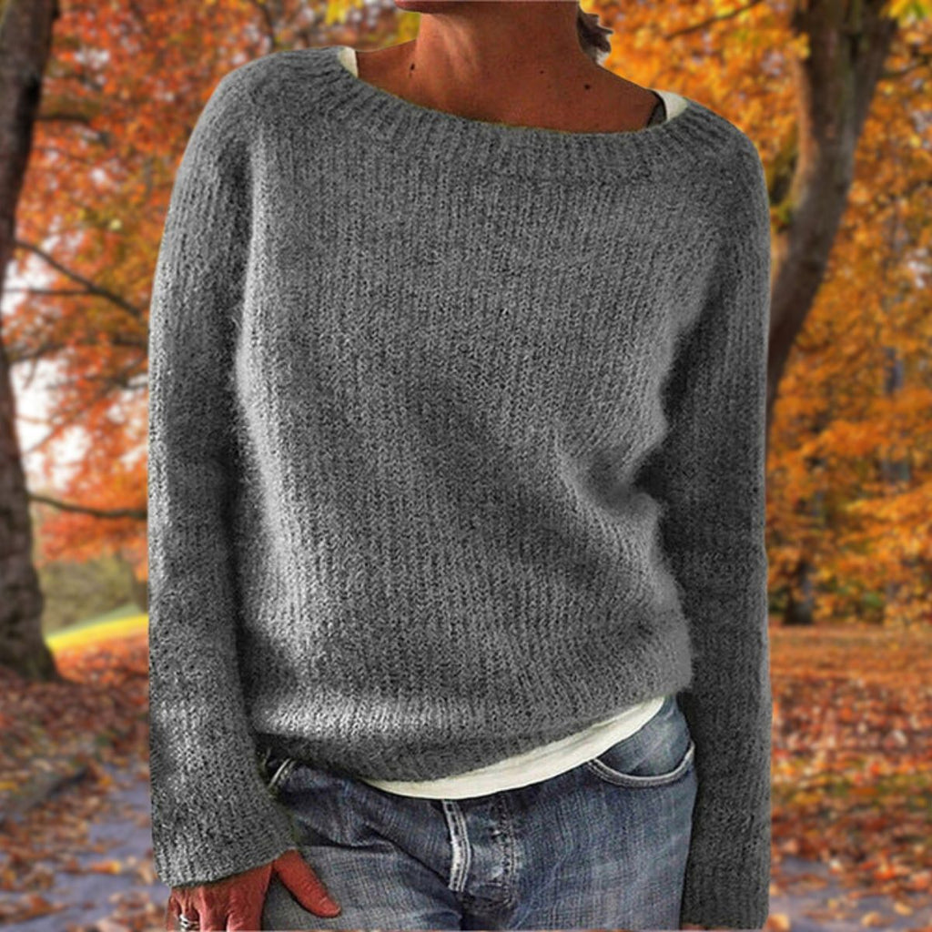 Pullover Damen mit weitem Ausschnitt und lässigem Schnitt - J&B - 4 - Jasminaboutique.com