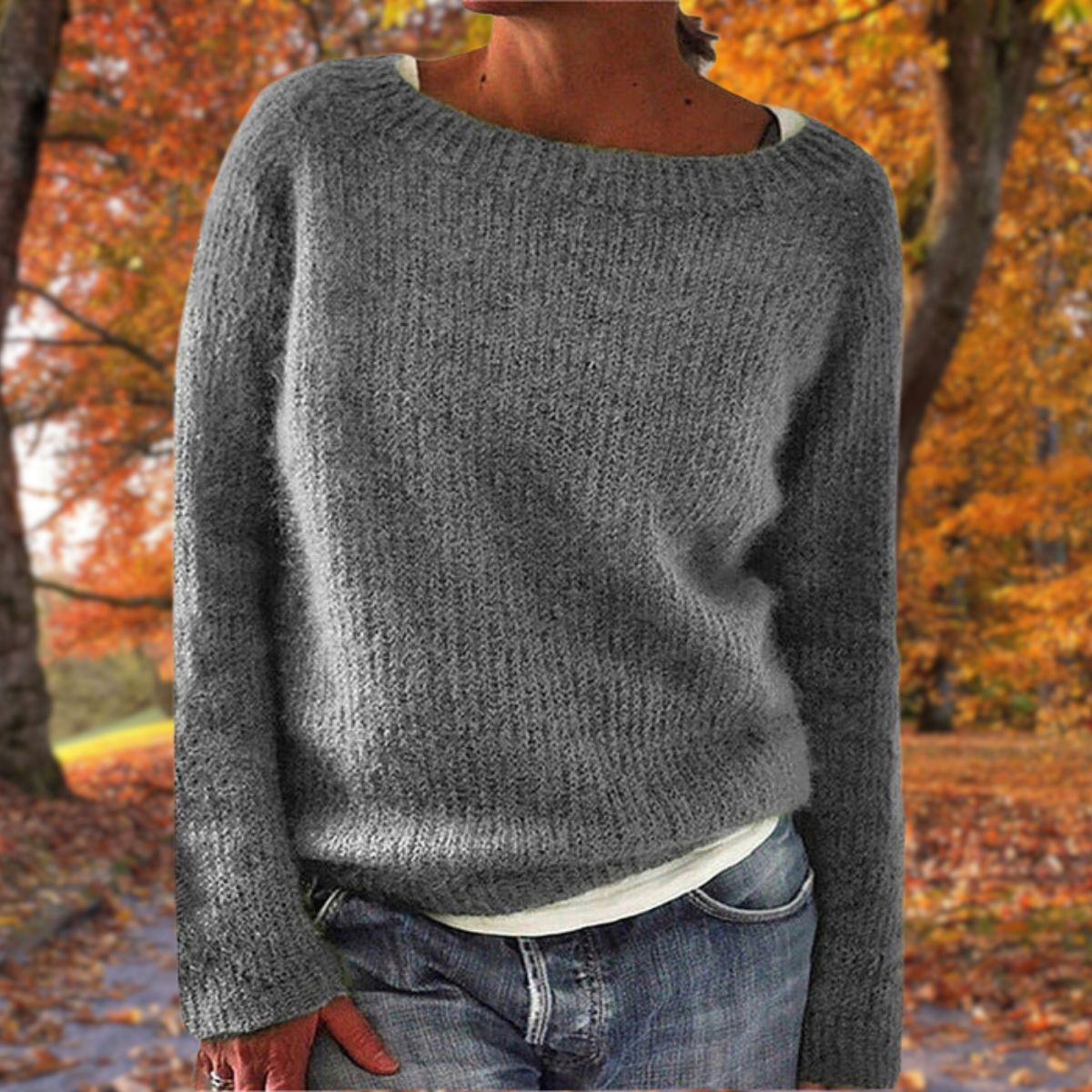 Pullover Damen mit weitem Ausschnitt und lässigem Schnitt - J&B - 4 - Jasminaboutique.com