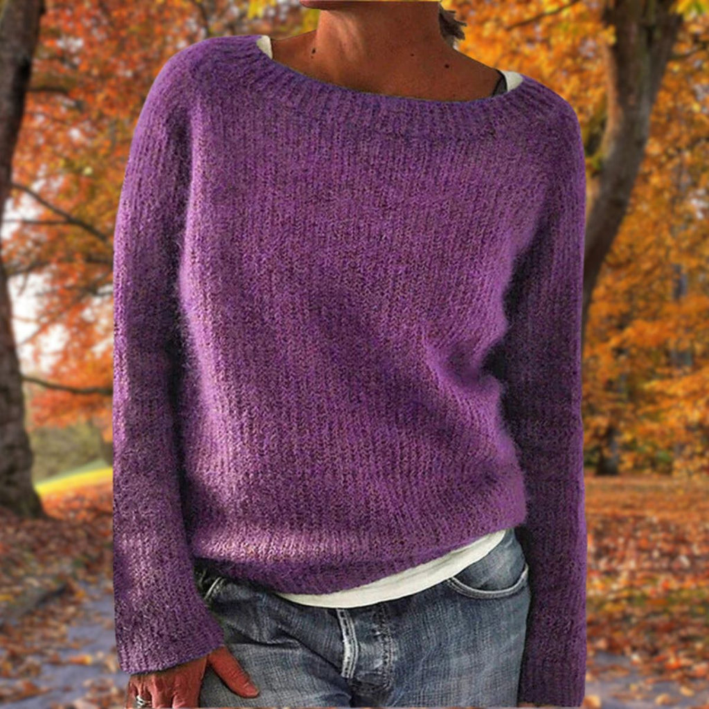 Pullover Damen mit weitem Ausschnitt und lässigem Schnitt - J&B - 7 - Jasminaboutique.com