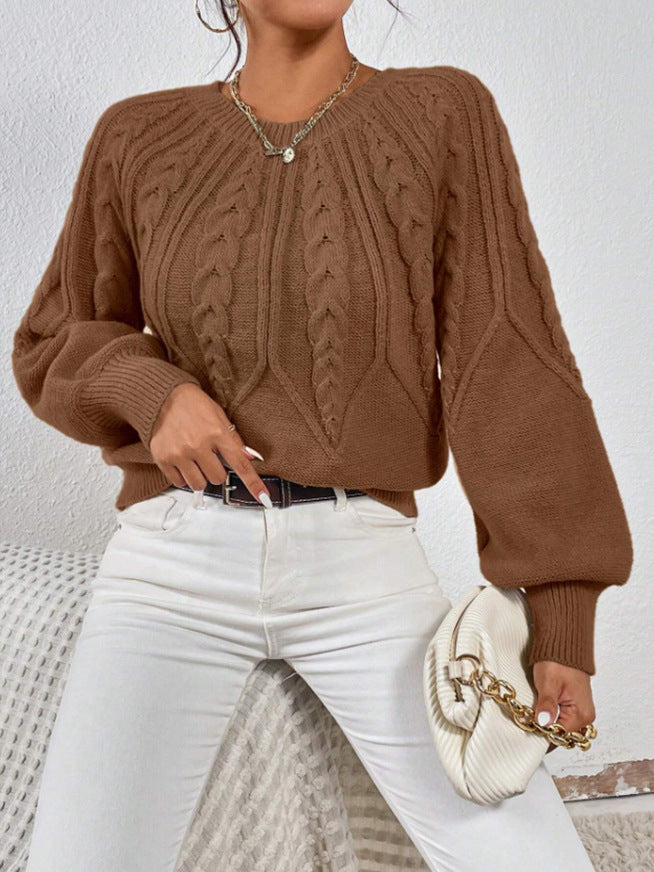 Pullover Damen mit Zopfmuster und weitem Schnitt - J&B - 6 - Jasminaboutique.com