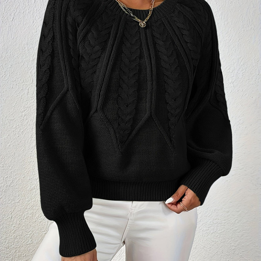 Pullover Damen mit Zopfmuster und weitem Schnitt - J&B - 7 - Jasminaboutique.com
