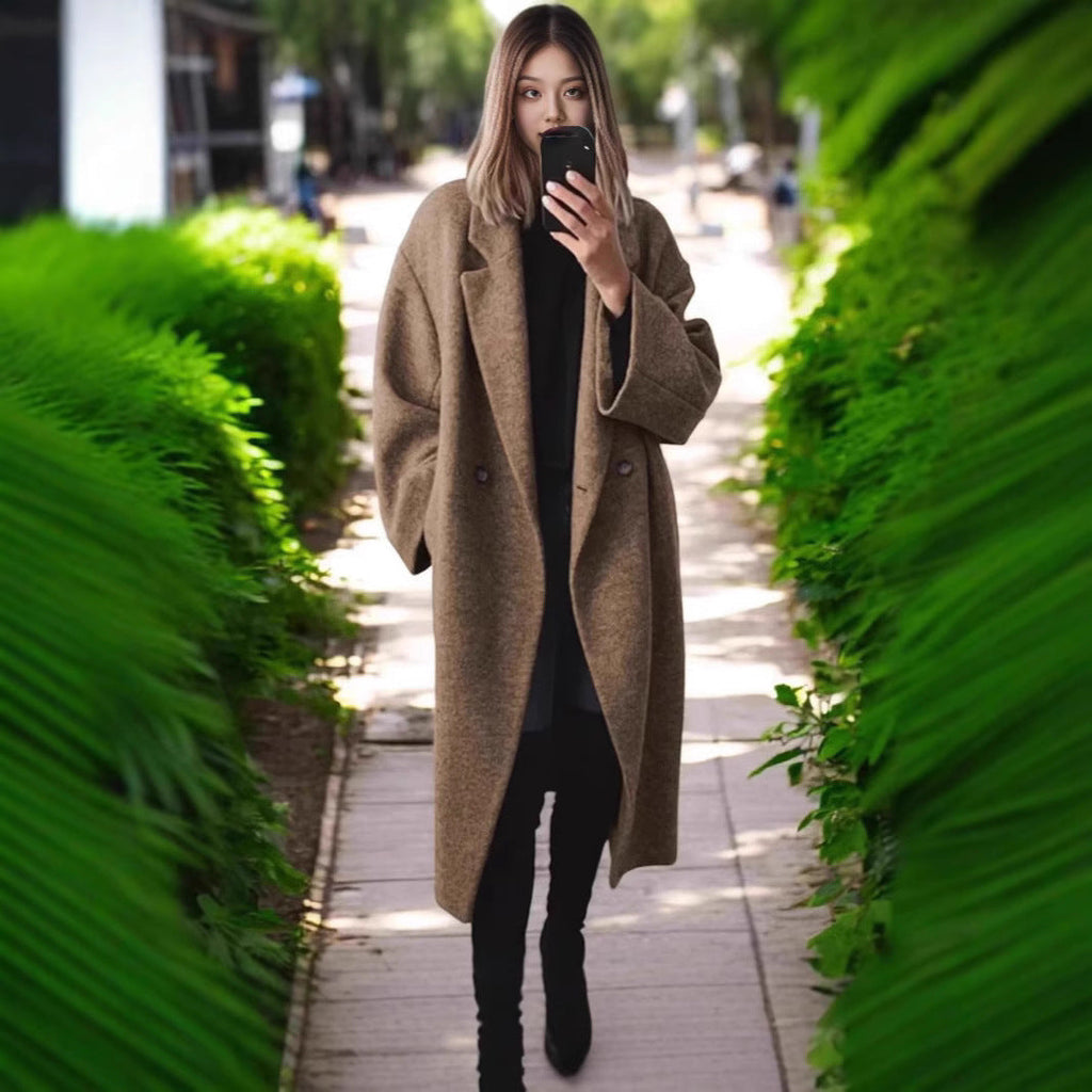 Oversized Mantel Damen mit doppelter Knopfleiste und weitem Schnitt - J&B - 7 - Jasminaboutique.com