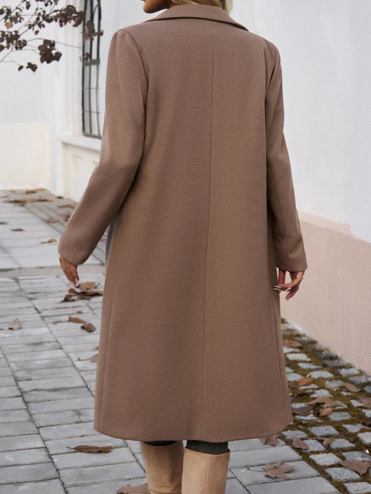 Damen Mantel mit Reverskragen und Knopfverschluss - J&B - 3 - Jasminaboutique.com