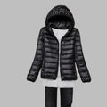 Damen Jacke mit Kapuze und gestepptem Design - J&B - 1 - Jasminaboutique.com