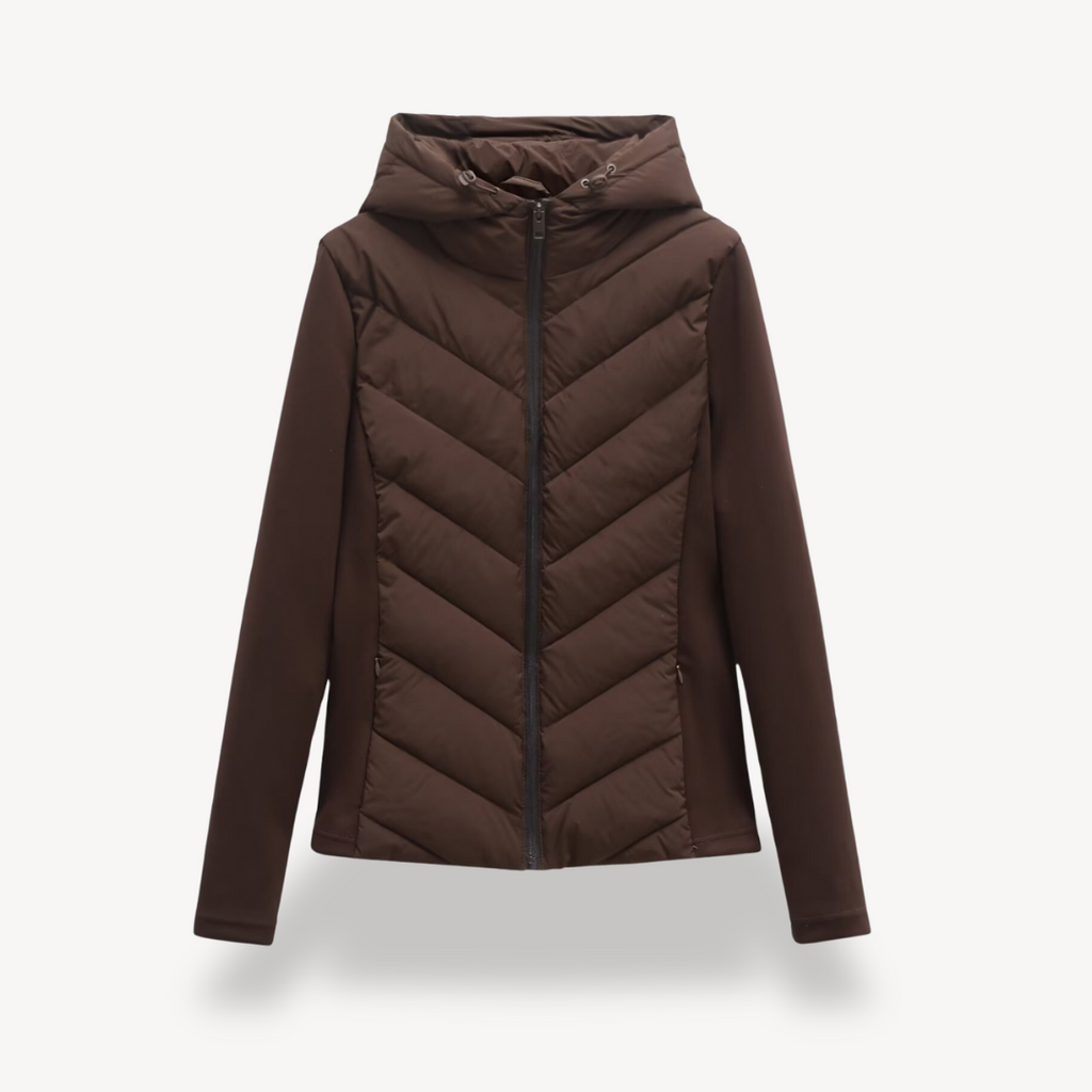 Damen Jacke mit Kapuze und Chevron-Schnitt - J&B - 1 - Jasminaboutique.com