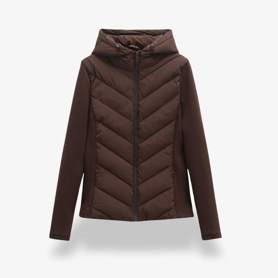 Damen Jacke mit Kapuze und Chevron-Schnitt - J&B - 1 - Jasminaboutique.com