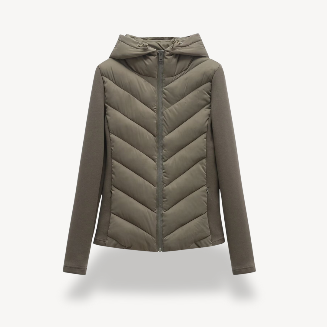Damen Jacke mit Kapuze und Chevron-Schnitt - J&B - 2 - Jasminaboutique.com