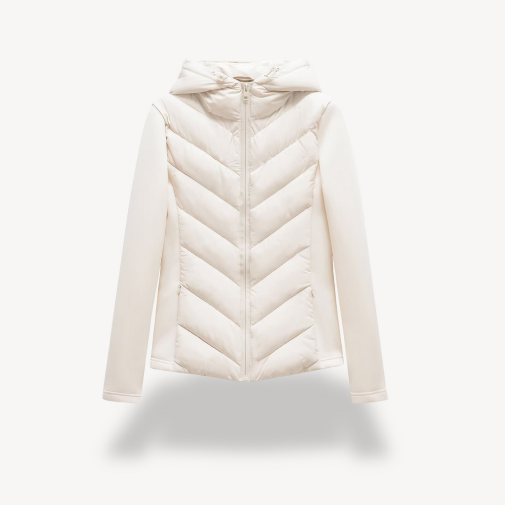 Damen Jacke mit Kapuze und Chevron-Schnitt - J&B - 4 - Jasminaboutique.com