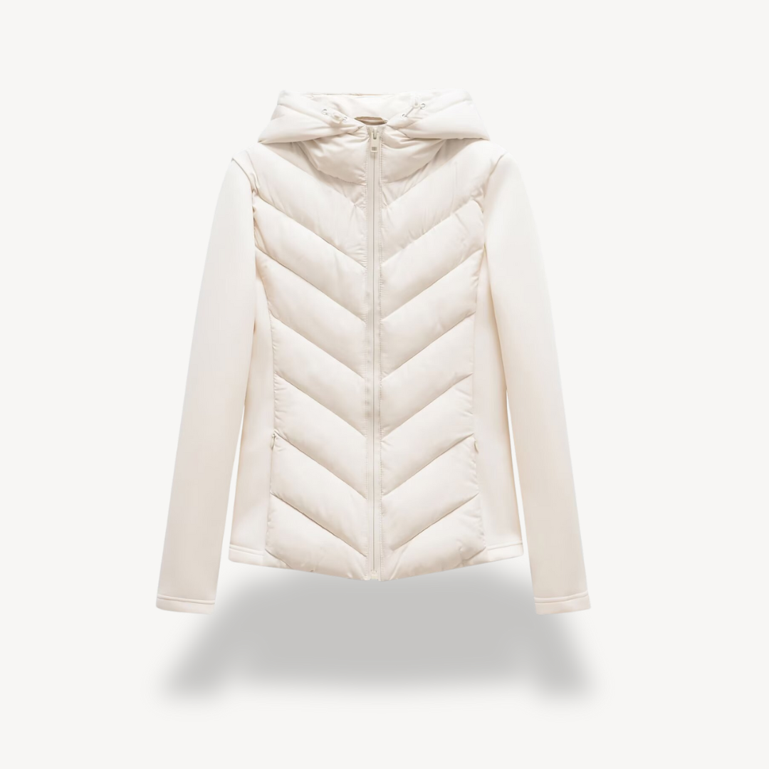 Damen Jacke mit Kapuze und Chevron-Schnitt - J&B - 4 - Jasminaboutique.com