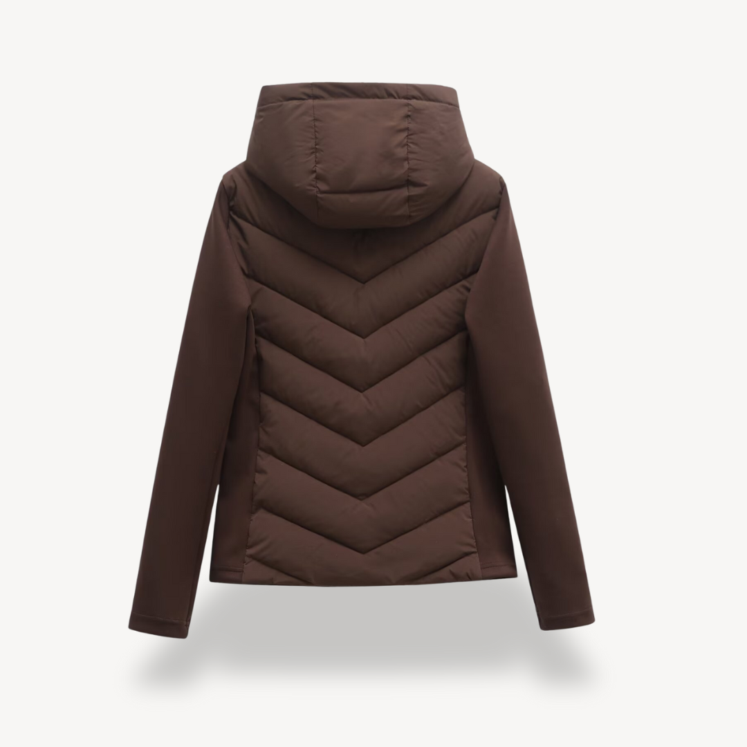 Damen Jacke mit Kapuze und Chevron-Schnitt - J&B - 5 - Jasminaboutique.com