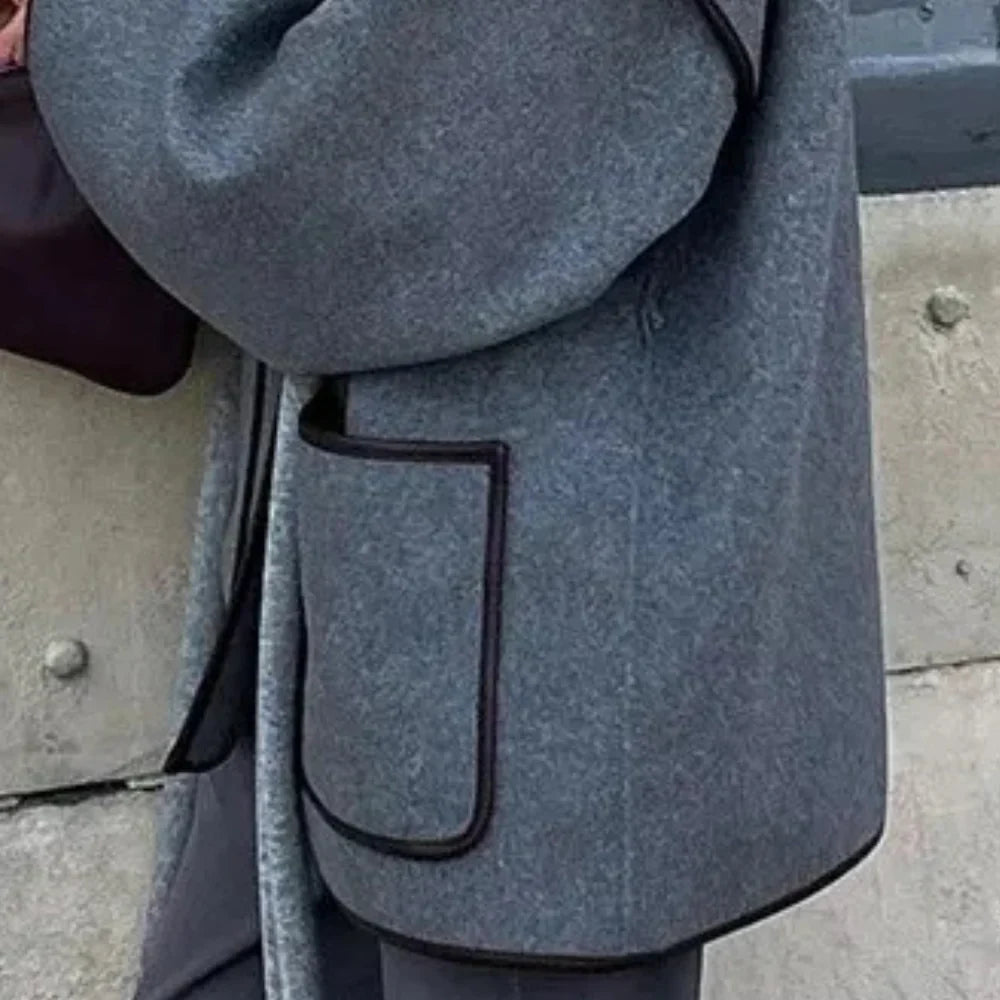 Jacke Damen mit breiten Ärmeln und Bindegürtel - J&B - 3 - Jasminaboutique.com