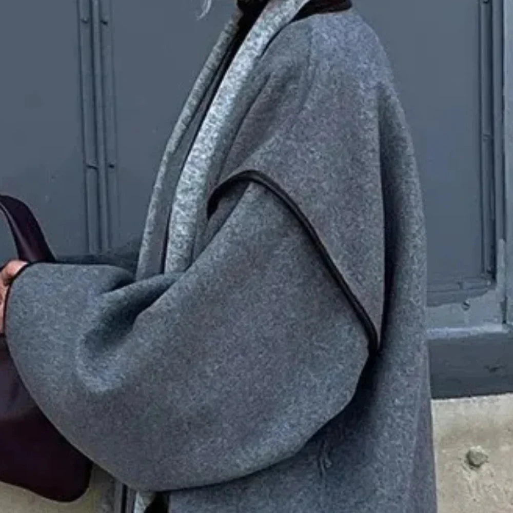 Jacke Damen mit breiten Ärmeln und Bindegürtel - J&B - 4 - Jasminaboutique.com