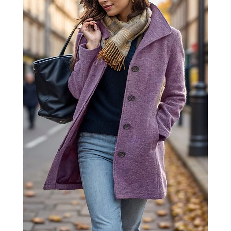Damen Mantel mit klassischem Schnitt und Knopfleiste - J&B - 1 - Jasminaboutique.com