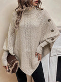 Pullover Damen mit Stehkragen und Knopfdetails - J&B - 2 - Jasminaboutique.com