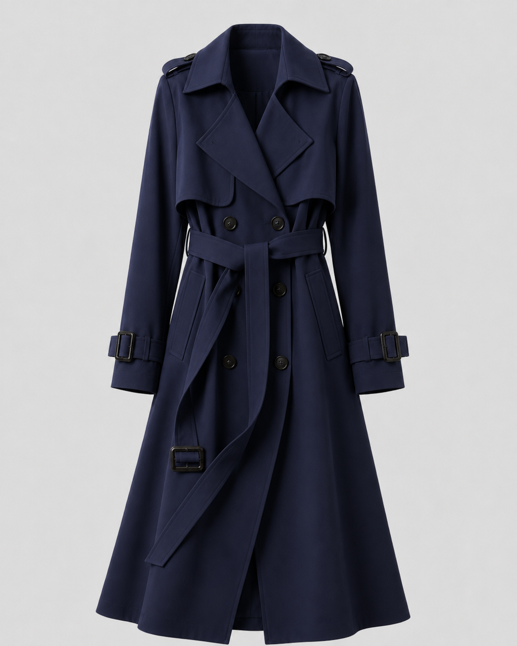 Trenchcoat Damen mit Gürtel und doppelter Knopfleiste - J&B - 9 - Jasminaboutique.com