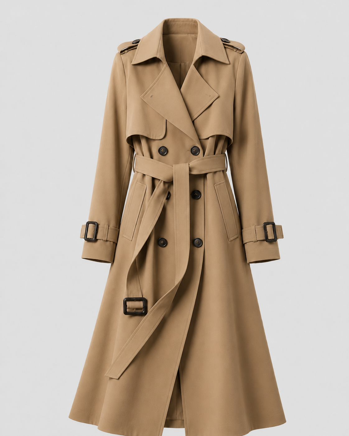 Trenchcoat Damen mit Gürtel und doppelter Knopfleiste - J&B - 10 - Jasminaboutique.com