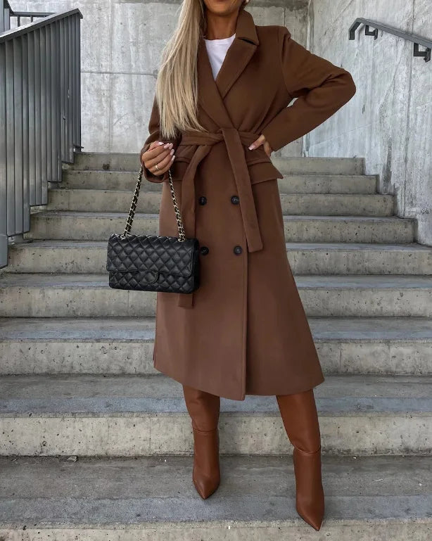 Damen Mantel mit doppelter Knopfleiste und klassischem Schnitt - J&B - 5 - Jasminaboutique.com