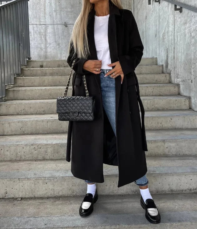 Damen Mantel mit doppelter Knopfleiste und klassischem Schnitt - J&B - 6 - Jasminaboutique.com
