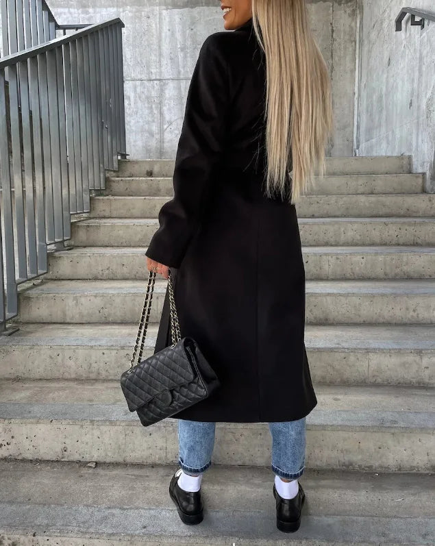 Damen Mantel mit doppelter Knopfleiste und klassischem Schnitt - J&B - 8 - Jasminaboutique.com