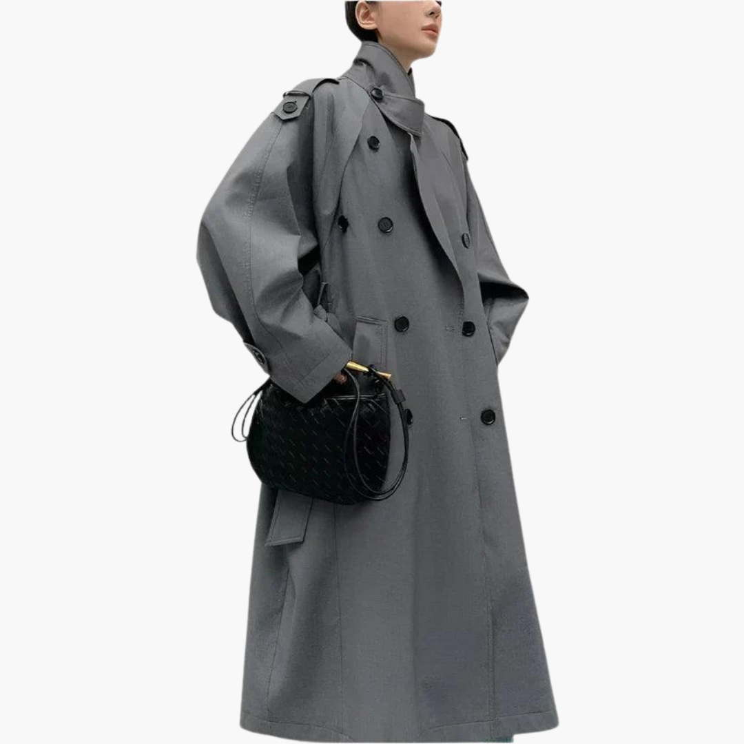 Trenchcoat Damen mit tailliertem Schnitt und eleganten Details - J&B - 3 - Jasminaboutique.com
