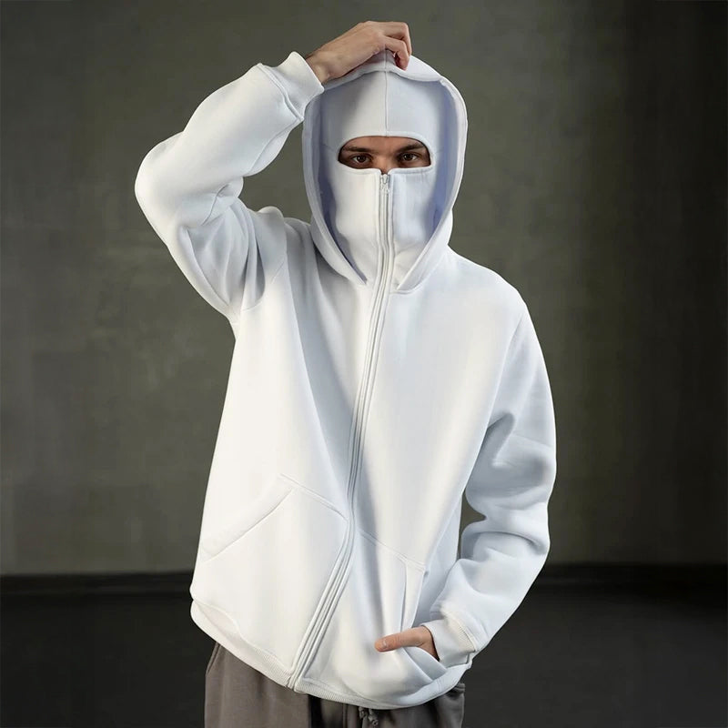 Hoodie mit Balaclava für Herren – Relaxed Fit und praktische Taschen - J&B - 1 - Jasminaboutique.com