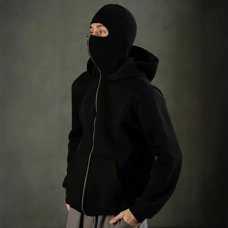 Hoodie mit Balaclava für Herren – Relaxed Fit und praktische Taschen - J&B - 2 - Jasminaboutique.com