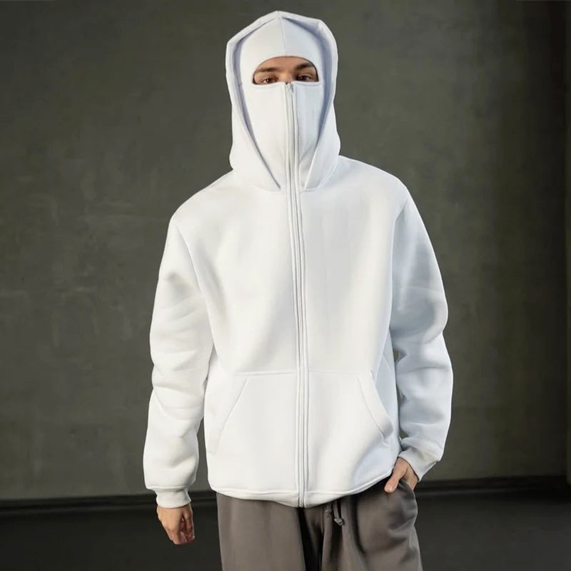 Hoodie mit Balaclava für Herren – Relaxed Fit und praktische Taschen - J&B - 3 - Jasminaboutique.com