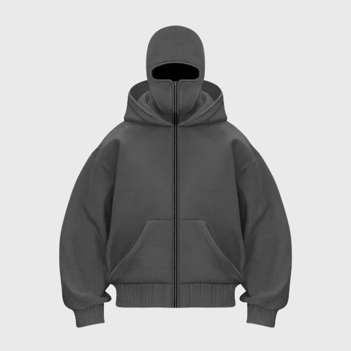 Hoodie mit Balaclava für Herren – Relaxed Fit und praktische Taschen - J&B - 6 - Jasminaboutique.com
