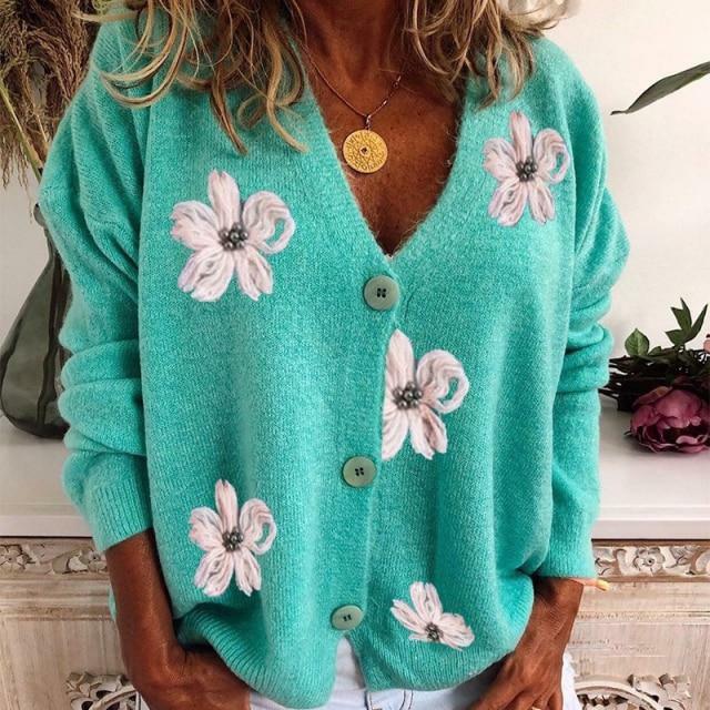 Cardigan Damen mit V-Ausschnitt und Knopf-Details - J&B - 1 - Jasminaboutique.com