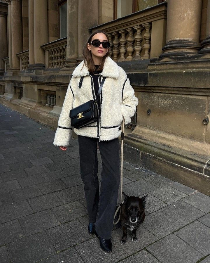 Jacke Damen oversized mit lässigem Schnitt und kontrastierenden Akzenten - J&B - 3 - Jasminaboutique.com
