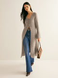 Cardigan Damen mit V-Ausschnitt und Knopfdetails - J&B - 1 - Jasminaboutique.com