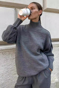 Pullover Damen mit Stehkragen und lockerer Passform - J&B - 1 - Jasminaboutique.com